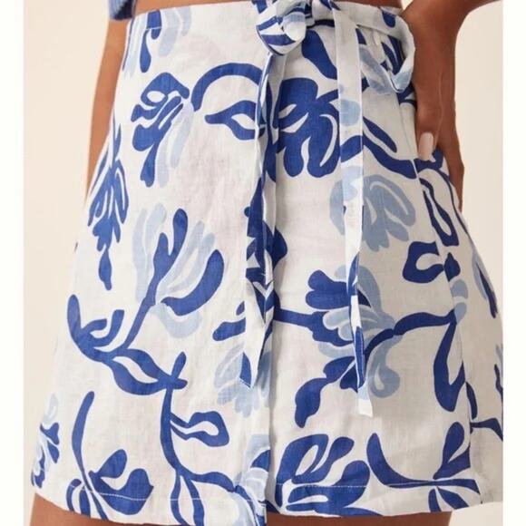 NWT FAITHFULL THE BRAND Eridani Floral Beach Tropical Linen Skort Size 4 - Picture 6 of 13